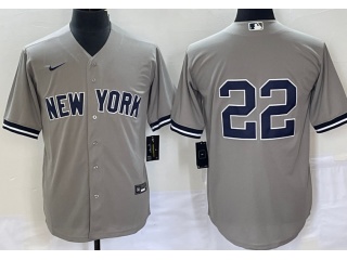 New York Yankees #22 Cool Base Jersey Grey 
