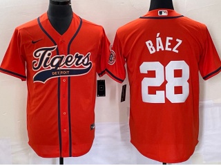 Detroit Tigers #28 Javi Baez Baseball Jersey Orange