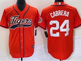 Detroit Tigers #24 Miguel Cabrera Baseball Jersey Orange