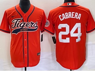 Detroit Tigers #24 Miguel Cabrera Baseball Jersey Orange 