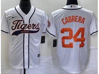 Detroit Tigers #24 Miguel Cabrera Baseball Jersey White 