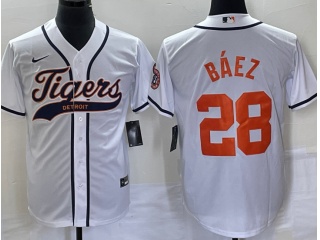 Detroit Tigers #28 Javi Baez Baseball Jersey White