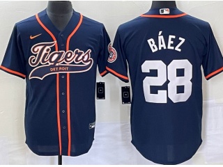 Detroit Tigers #28 Javi Baez Baseball Jersey Blue