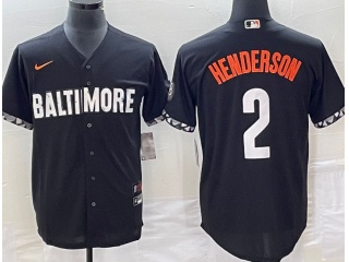 Baltimore Orioles #2 Gunnar Henderson City Cool Base Jersey Black