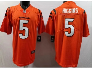 Cincinnati Bengals #5 Tee Higgins Vapor Limited Jersey Orange