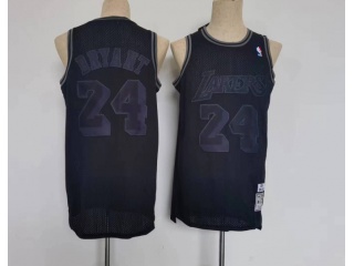 Los Angeles Lakers #24 Kobe With Black Number Throwback Jersey Black 