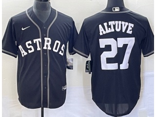 Houston Astros #27 Jose Altuve Turn Back Jersey Black