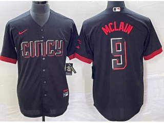Nike Cincinnati Reds #9 Matt Mclain 2023 City Connect Jersey Black 