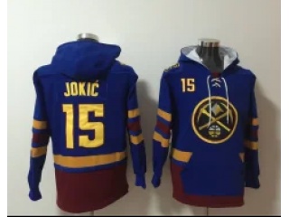 Denver Nuggets #15 Nikola Jokic Hoodies Blue