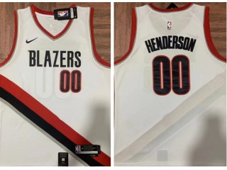 Nike Portland Trail Blazers #00 Scoot Henderson Jersey White 