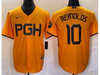 Pittsburgh Pirates #10 Bryan Reynolds City Cool Base Jersey Yellow 