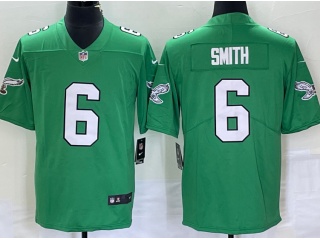 Philadelphia Eagles #6 DeVonta Smith Throwback Limited Jersey Apple Green