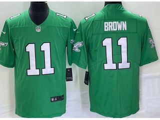Philadelphia Eagles #11 Aj Brown Throwback Limited Jersey Apple Green 