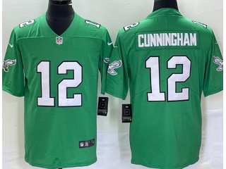 Philadelphia Eagles #12 Randall Cunningham Throwback Limited Jersey Apple Green