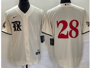 Texas Rangers #28 City Cool Base Jersey Cream 