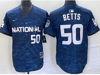 Los Angeles Dodgers #50 Mookie Betts 2023 All Star Jerseys Blue
