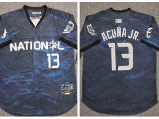 Atlanta Braves #13 Ronald Acuna Jr  2023 All Star Jerseys Blue