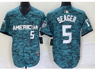 Texas Rangers #5 Corey Seager 2023 All Star Jerseys Green