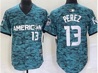 Kansas City Royals #13 Salvador Perez 2023 All Star Jerseys Green 