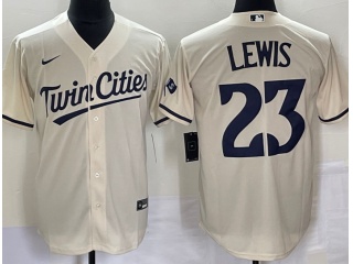 Minnesota Twins #23 Cory Lewis Cool Base Jersey Cream