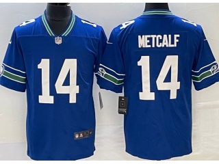 Seattle Seahawks #14 DK Metcalf Throwback Vapor F.U.S.E. Limited Jersey Blue