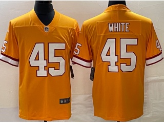 Tampa Bay Buccaneers #45 Devin White Throwback Limited Jersey Orange 