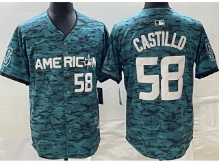 Seattle Mariners #58 Luis Castillo 2023 All Star Jerseys Green 