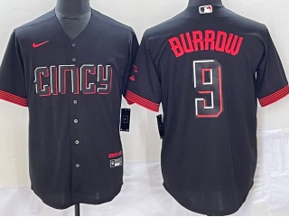 Nike Cincinnati Reds #9 Joe Burrow 2023 City Connect Jersey Black 