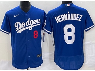 Los Angeles Dodgers #8 Kike Hernandez flexbase Jersey Blue