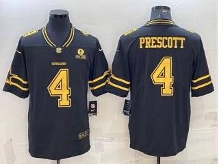 Dallas Cowboys #4 Dak Prescott Limited Jersey Black Golden 3rd