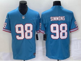 Tennessee Titans #98 Jeffery Simmons Throwback Vapor F.U.S.E. Limited Jersey Baby Blue