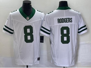 New York Jets #8 Aaron Rodgers Legacy Vapor F.U.S.E. Limited Jersey White