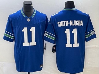 Seattle Seahawks #11 Jaxon Smith-Njigba Throwback Vapor F.U.S.E. Limited Jersey Blue
