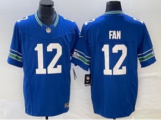 Seattle Seahawks #12 Fan Throwback Vapor F.U.S.E. Limited Jersey Blue