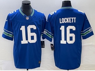 Seattle Seahawks #16 Tyler Lockett Throwback Vapor F.U.S.E. Limited Jersey Blue