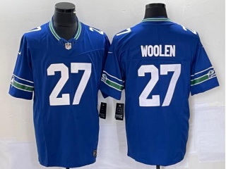 Seattle Seahawks #27 Tariq Woolen Throwback Vapor F.U.S.E. Limited Jersey Blue