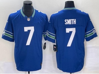 Seattle Seahawks #7 Geno Smith Throwback Vapor F.U.S.E. Limited Jersey Blue