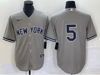 Nike New York Yankees #5 Cool Base Jersey Gray