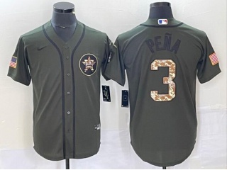 Houston Astros #3 Jeremy Pena Salute to Service Jersey Green