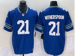 Seattle Seahawks #21 Devon Witherspoon Throwback Vapor F.U.S.E. Limited Jersey Blue
