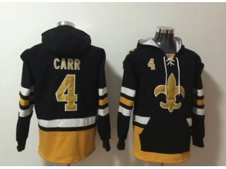 New Orleans Saints #4 Derek Carr Hoodies Black