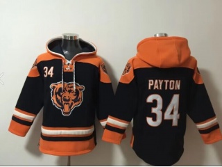 Chicago Bears #34 Walter Payton Hoodies Navy Blue/Orange