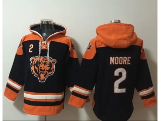 Chicago Bears #2 DJ Moore Hoodies Navy Blue/Orange