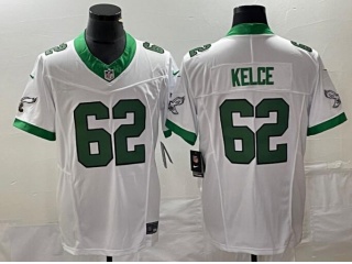 Philadelphia Eagles #62 Jason Kelce Throwback Limited Jersey White