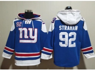 New York Giants #92 Michael Strahan Hoodie Blue