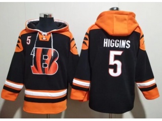 Cincinnati Bengals #5 Tee Higgins Hoodie Black
