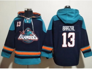 New York Islanders #13 Mathew Barzal Hoodie Navy Blue