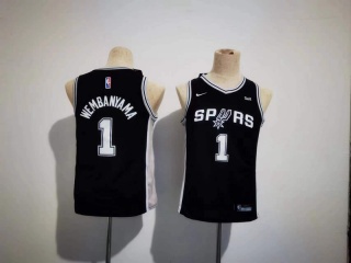 Youth San Antonio Spurs #1 Victor Wembanyama Jersey Black