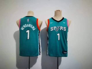 Youth San Antonio Spurs #1 Victor Wembanyama Jersey Teal