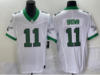 Philadelphia Eagles #11 Aj Brown Throwback Limited Jersey White